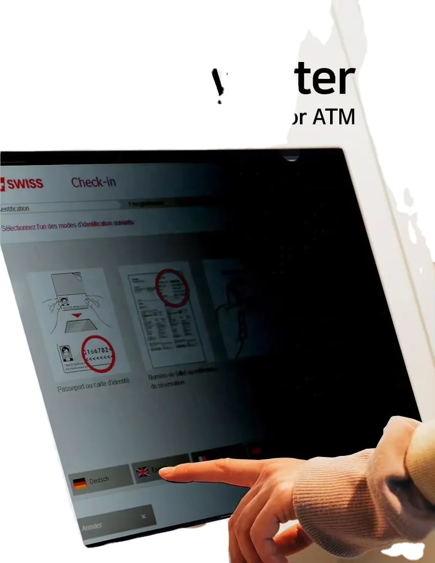 Фильтр для защиты от шпионажа, для банка, банкомата, киоска, микрожалюзи, технологии, анти-синий свет, X 500 мм, черный лист