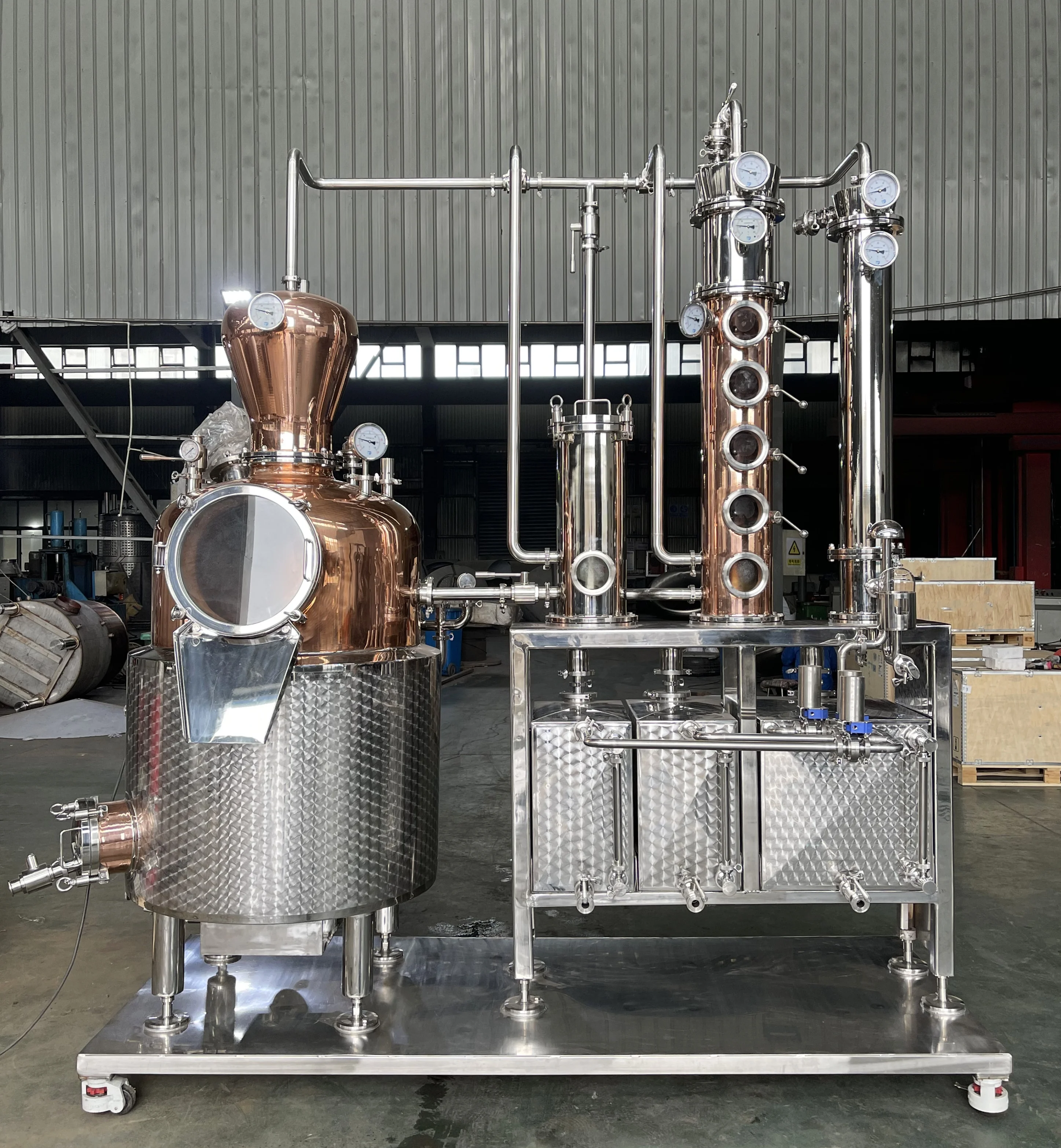 alcohol still  300L fruit distillation machine whisky rum gin maker alembic copper distillation