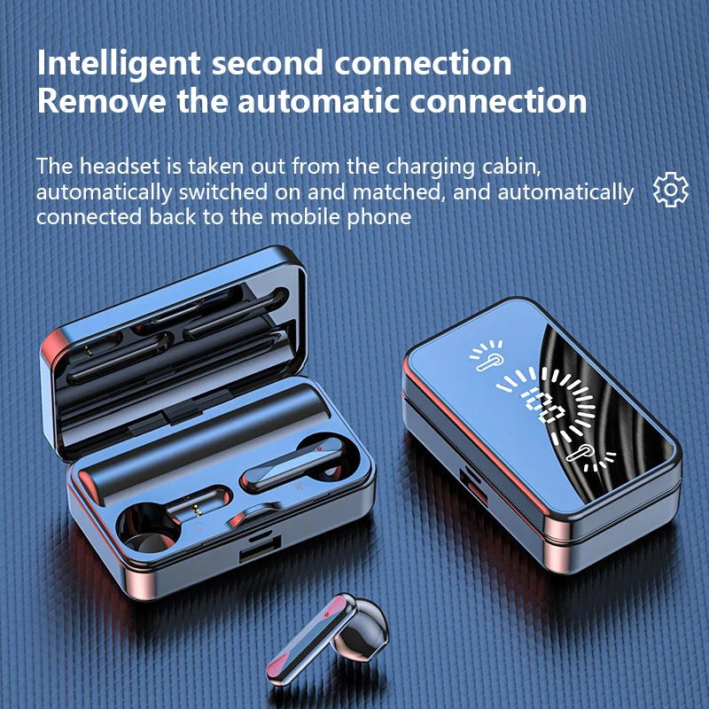 S20 Earphone Hifi Stereo LED Display Waterproof In Ear Headphone BT 5.1 TWS F9 Wireless Earbuds