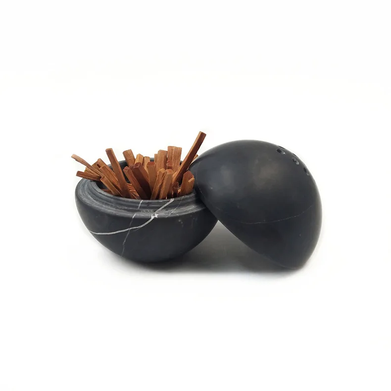HZX Buddha Ramadan Tabletop retro Sphere Middle East arabic black Aroma gift incense holder wholesale stone incense burner