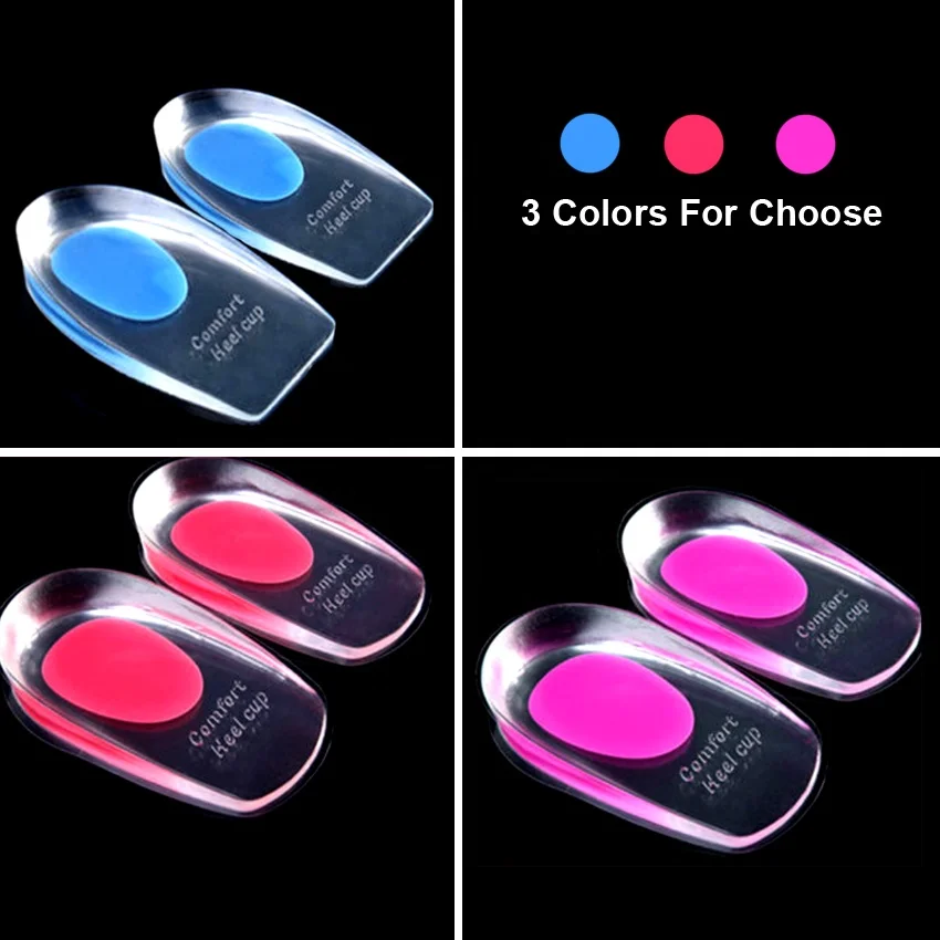 Plantar Fasciitis Inserts Bone Spurs Heel Pain Relief Insole Cushions Support Protectors Pads PU Silicone Gel Heel Cups HA00432