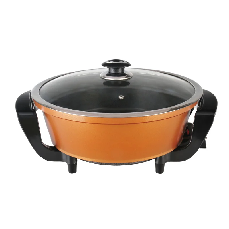 32cm Electric multi skillet cheap round 9 cm deep dish aluminium multi cooker pizza pan electric with glass