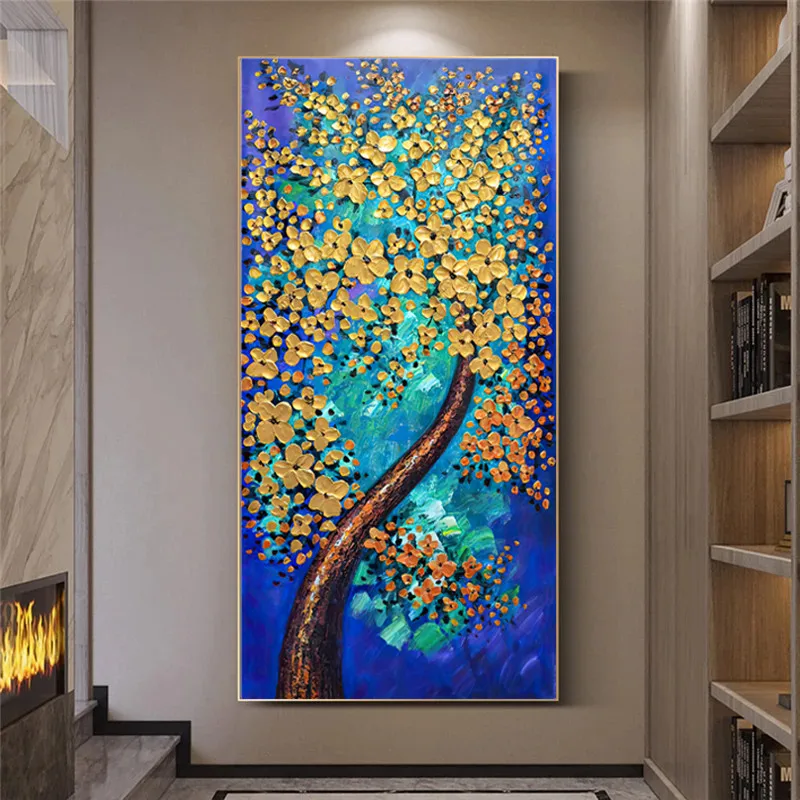 Abstract Colorful Tree of Life Oil Painting o on Canvas Wall Art Posters Prints Cuadros Wall Pictures for Living Room Home Decor