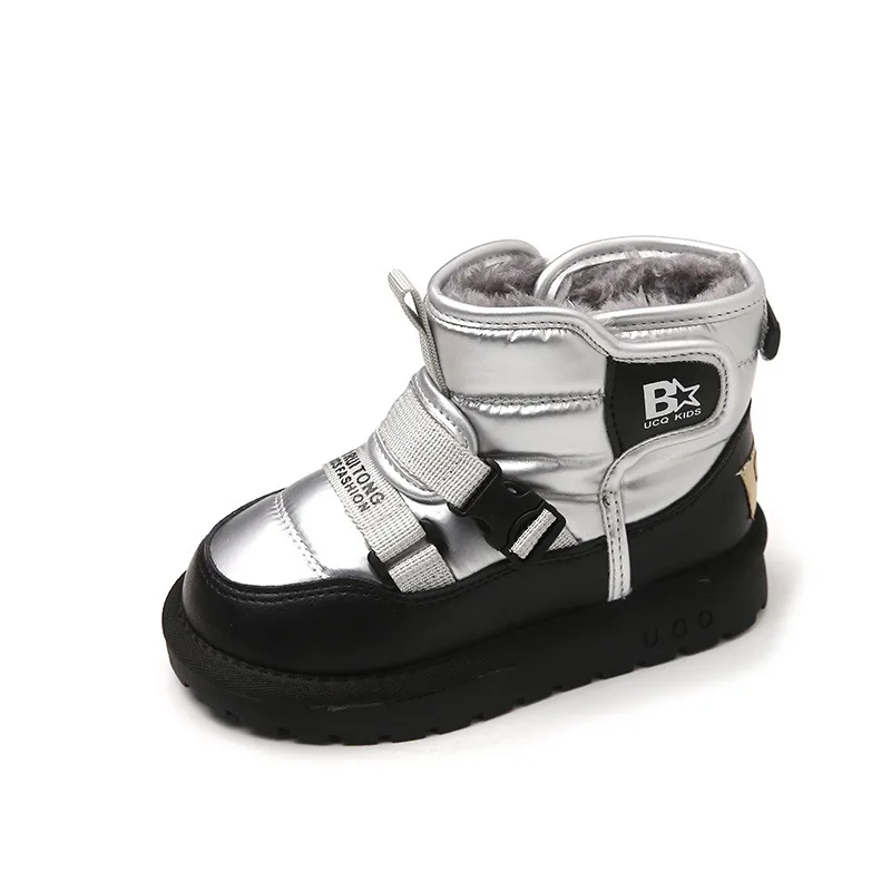 New Winter Boy Kids Ski Shoes Girls Fashion Thicken Snow Boots for Outdoor