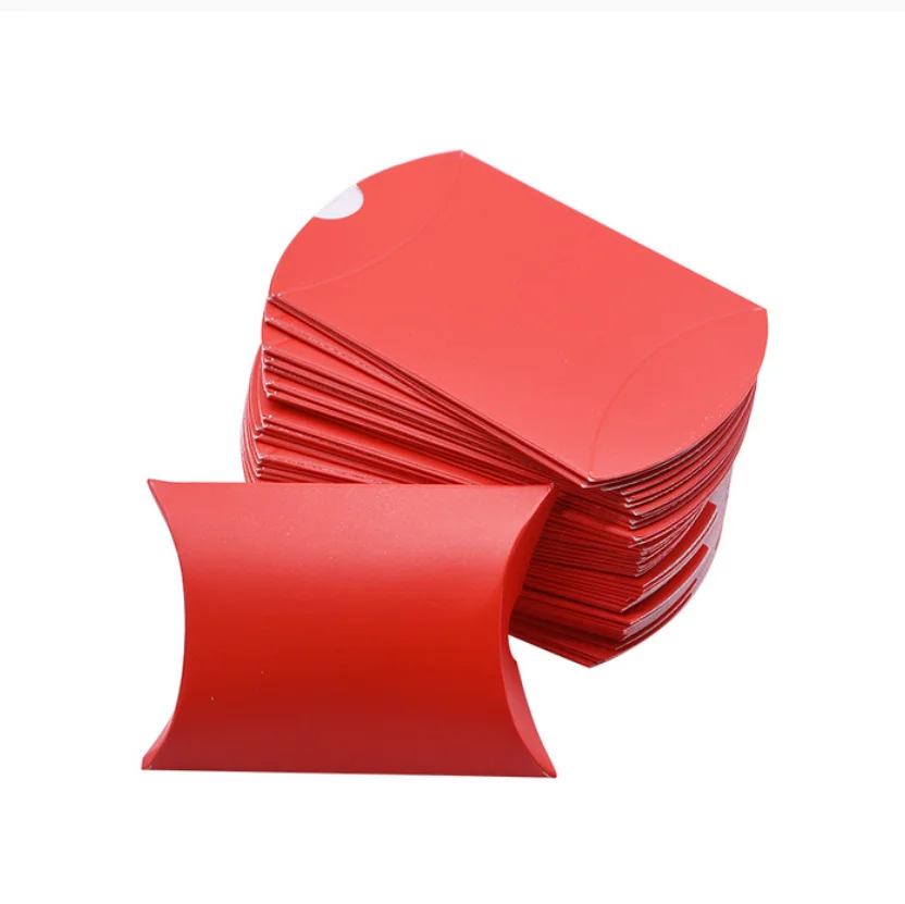 Pillow Shape Packaging Box Christmas Gift Box Candy Food Baking Packaging Paper Box Bag