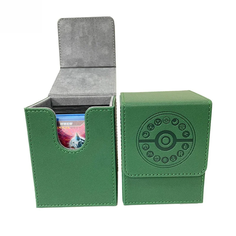 High quality PU Leather Game Pu Cards Deck Box Game Card Box poke mon Trading Card Storage Box