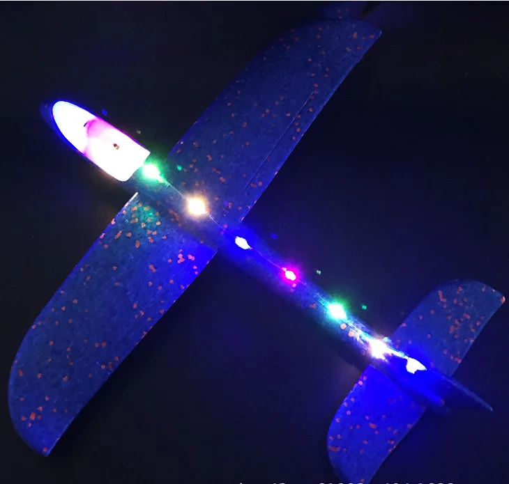 Flying Toys Hand Throw Flying 48cm  Air plane with light  EPP Foam Aircraft Gliders For Kids Gift Toy