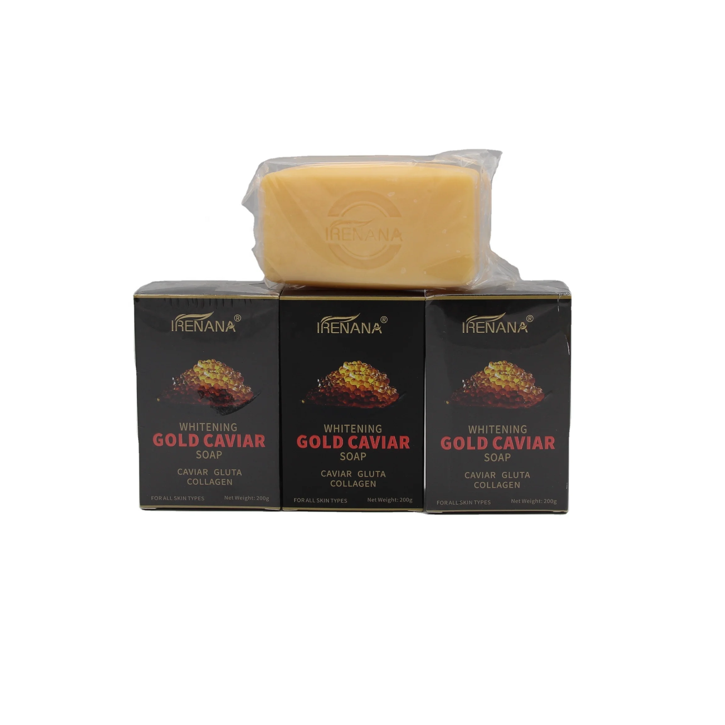 GOLD CAVIAR  soap keep skin healthy naturel whitening soap for all types with caviar gluta collagen 200g