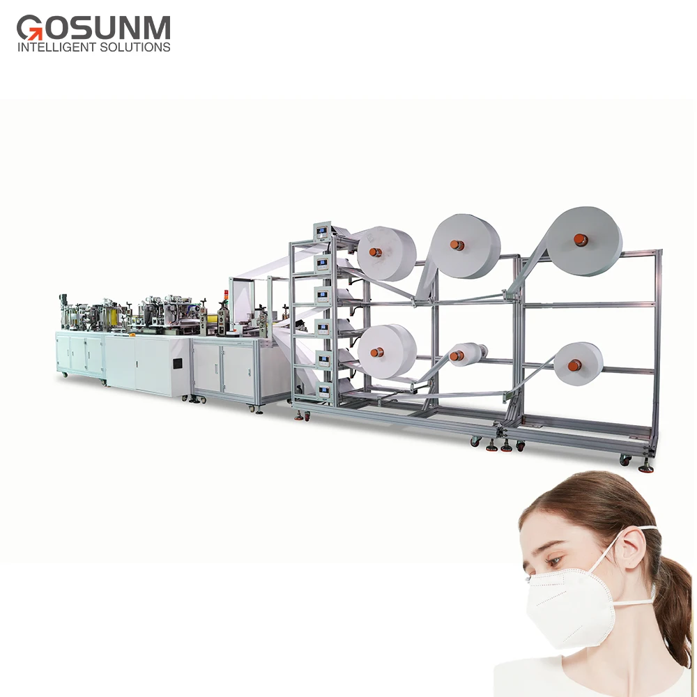 Guangdong New Products Fully automatic KN95 headband with CE respirator folding face mask making machine