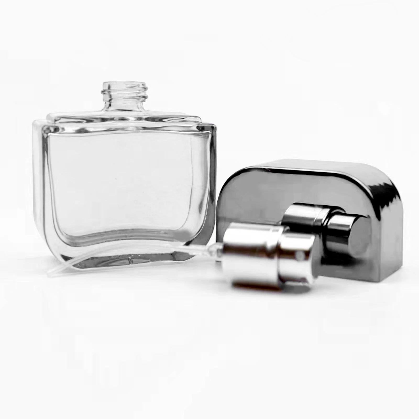 clear 30ml Glass card glass bottle square Glass  Bottles for perfume bottle apple spray card