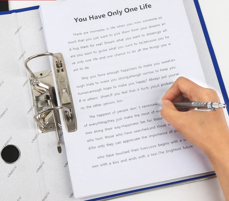 
School supplies ring binder clips Eco-friendly pp 2 inch a4 lever arch file folder 