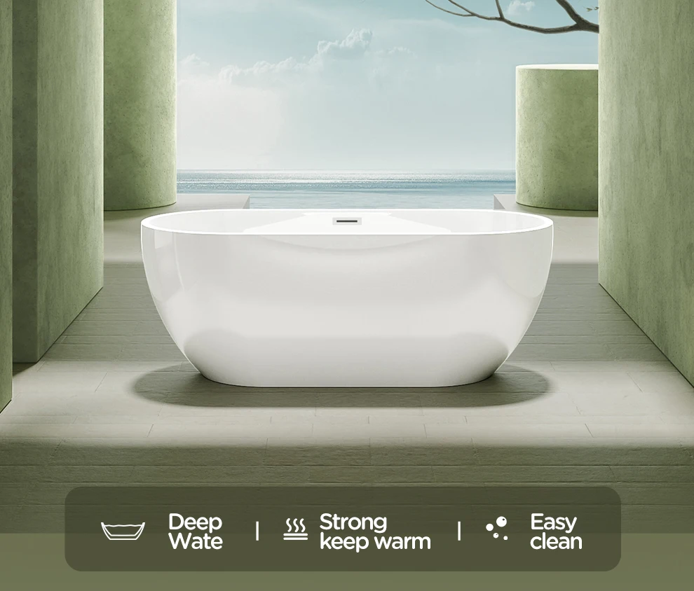 AXENT MINT Customized Walk in Tub Shower Combo Freestanding Spa Smart Acrylic Bathing Tub for Adults Soaking Bathroom Modern