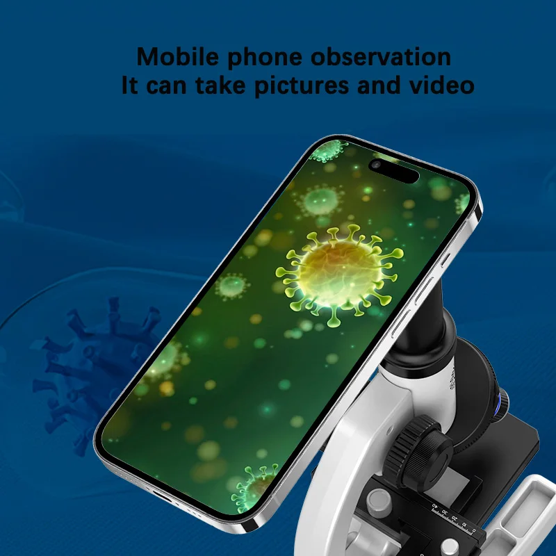 Professional-Style 40X-1600X Light Student Scientific Microscope DIY Science Tool Set for Kids Glass Material for Teaching