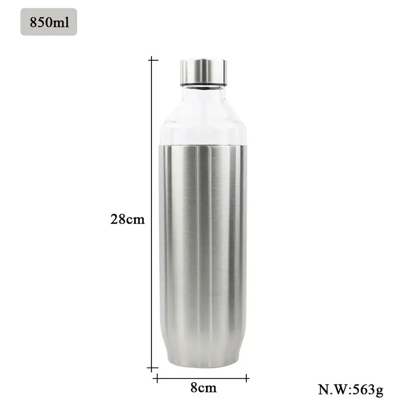 Top Quality Glass Water Bottle 850ml Glass Liner Stainless Steel Eco-friendly Bpa Free Double Wall Water Flask