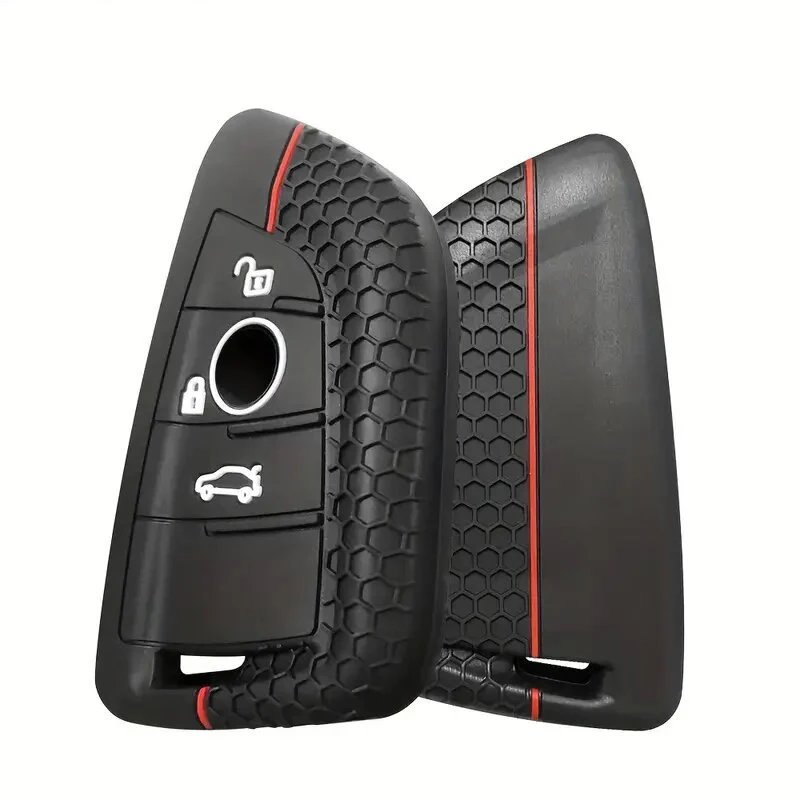 Keyless Entry Remote Key Fob Cover Skin Case Protective Silicone Rubber key Jacket Protector Holder for BMW