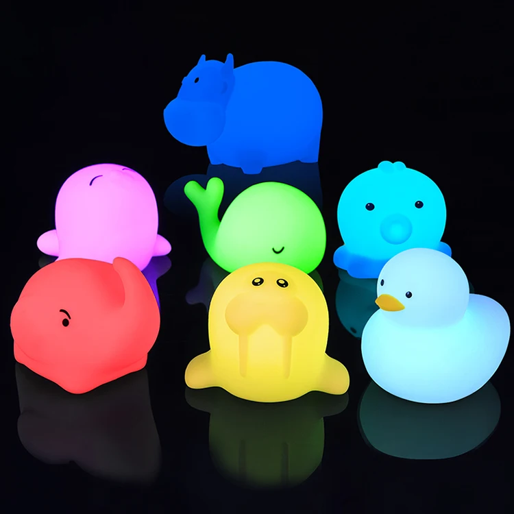 jouets enfants baby speelgoed oyuncak bebek kids mini flashing led lights children lamp kids silicone bath toys Wholesale