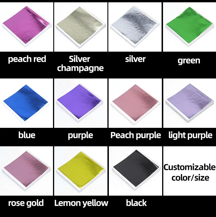 14*14 cm 1000 Sheets per Pack Alloy Foil Decorating Wall Ceiling Art Crafts Rose Gold leaf sheets Hot Stamping Leaf Foil Paper