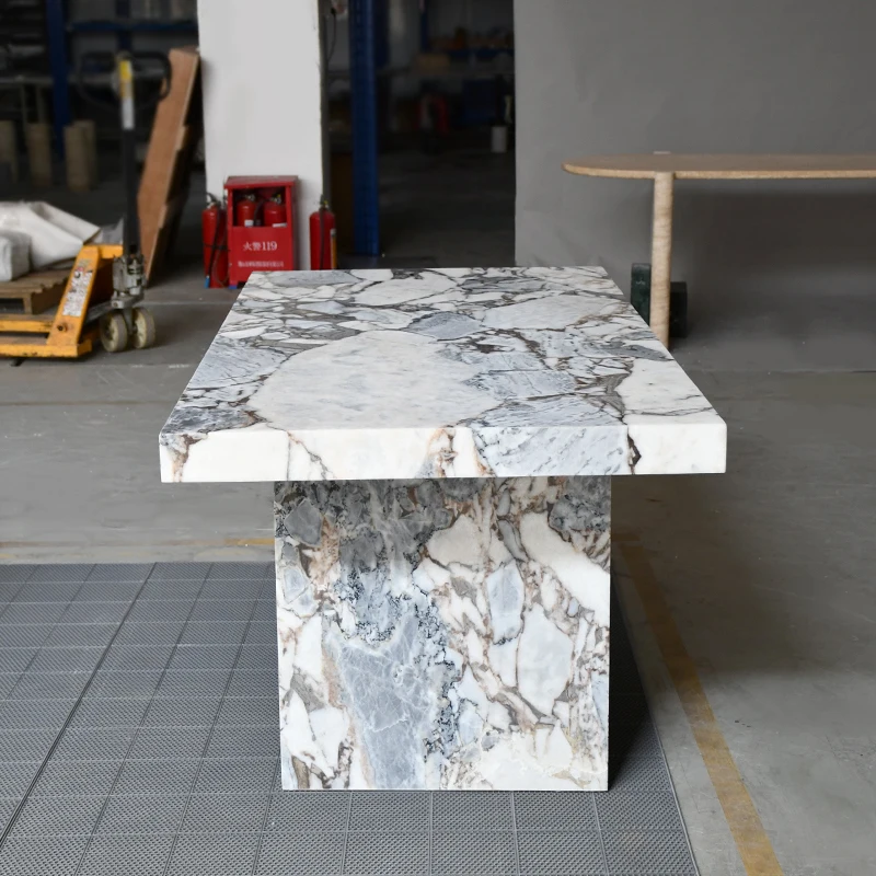 Italian modern furniture dining table set luxury marble high end factory stone marble dining table
