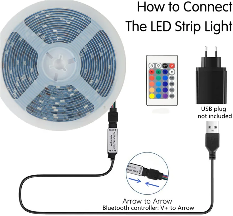 5m 60Leds/m 5050 smart led strip Ribbon Tape 5V 12V RGB flexible Led Strip Light