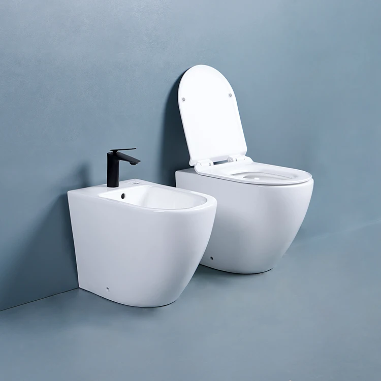 OEM ODM Modern One Piece Ceramic WC Toilet Bathroom Toilets and Bidet Sets Floor Mounted Toilet