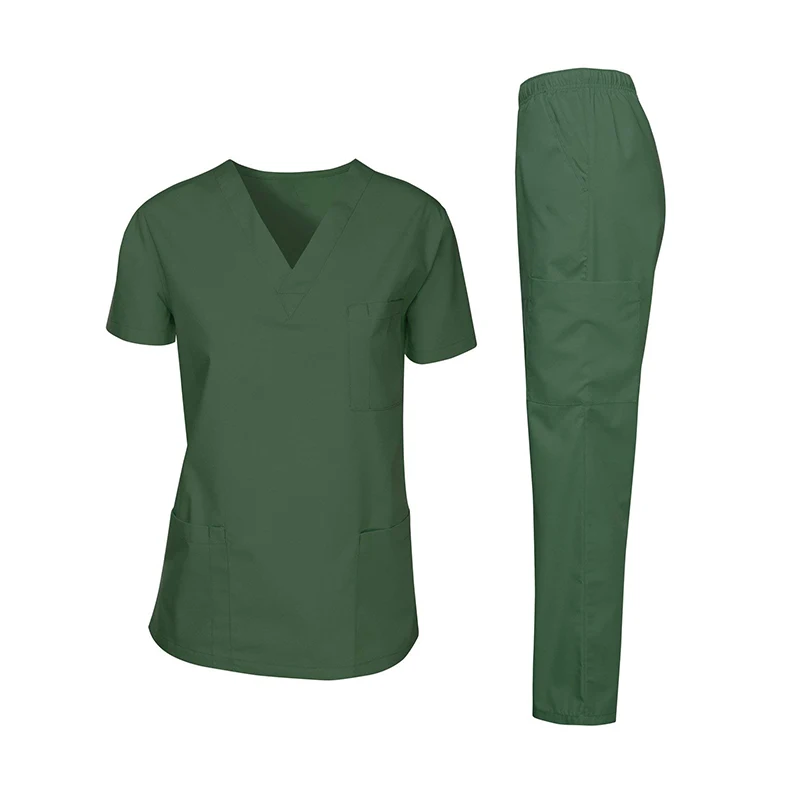 New Style Nurse Scrub Uniforms Designs Scrub Suits For Women Fashionable scrubsuit V Neck Twill Cotton Stretchable