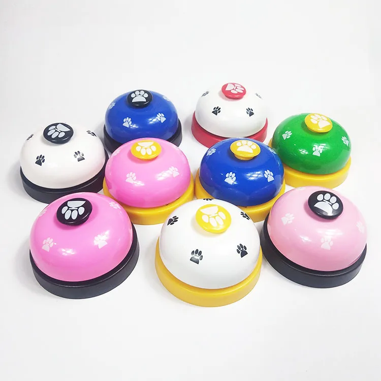 Color footprints fun press the bell dog trainer food bell pet trainer dog training supplies