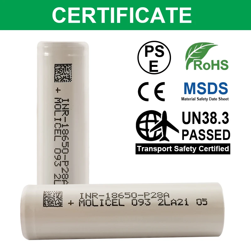 Molicel P28A 18650 3 7 В 2800 мАч цилиндрическая литий-ионная аккумуляторная батарея для скутеров оптовая
