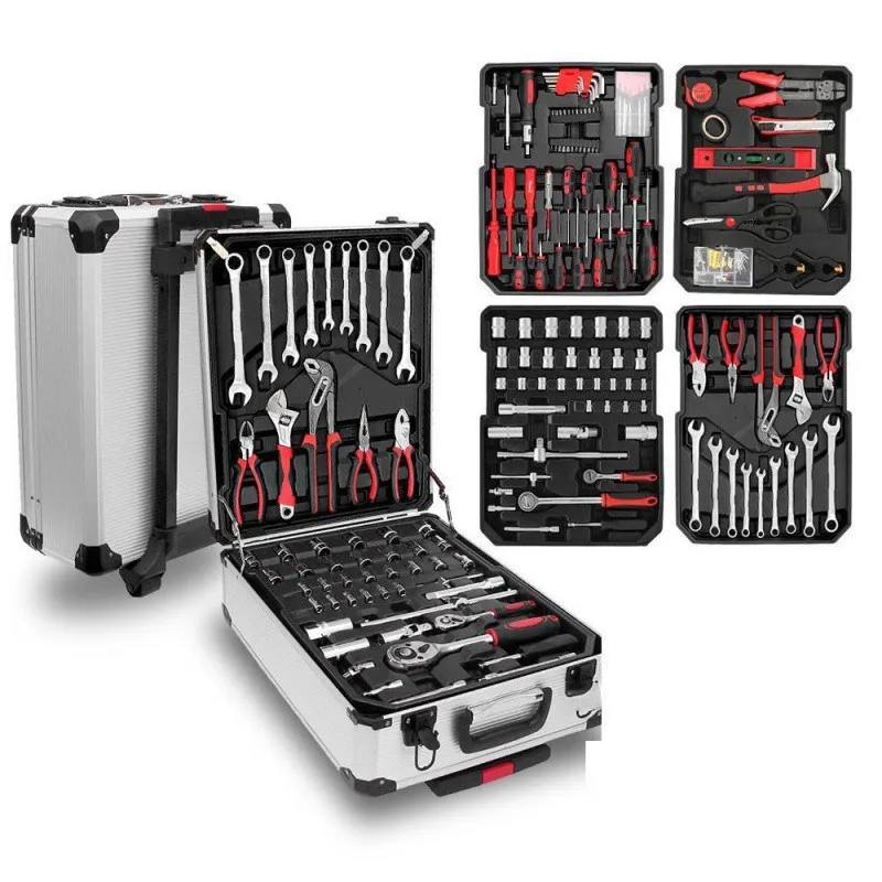 Hot Sell 187PCS Toolbox Hardware Tool Hand Tools Ratchet Socket Wrench Spanner Set Mechanic Screwdriver Sets