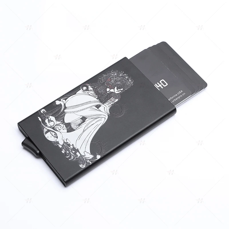 2021 RFID Safe Popular New Design Patented Chinese Style Aluminum Card Case Metal Wallet