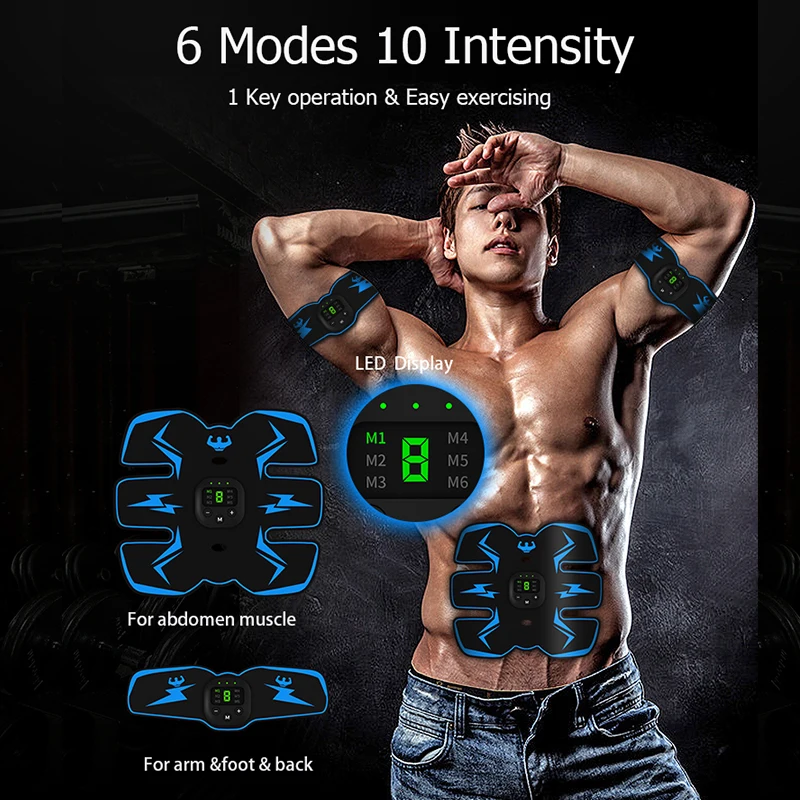 EMS Wireless Muscle Stimulator Trainer Smart Fitness Abdominal Training Electric Weight Loss Stickers Body Slimming Massager