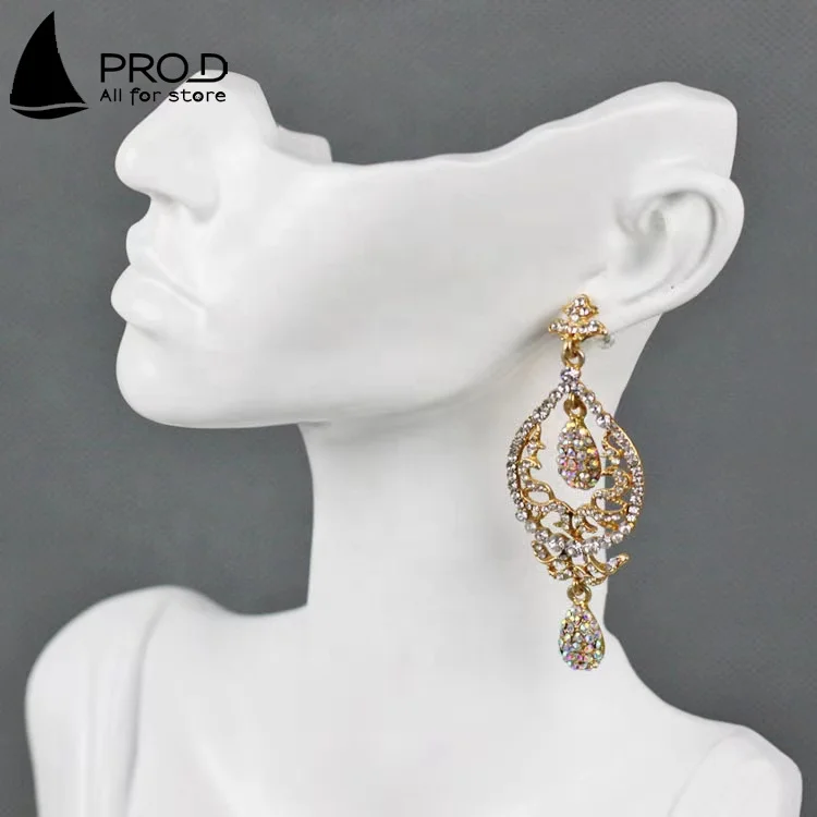 Home Vertical Resin Half Face Mannequin Earring Display Rack Jewelry Neck Holder