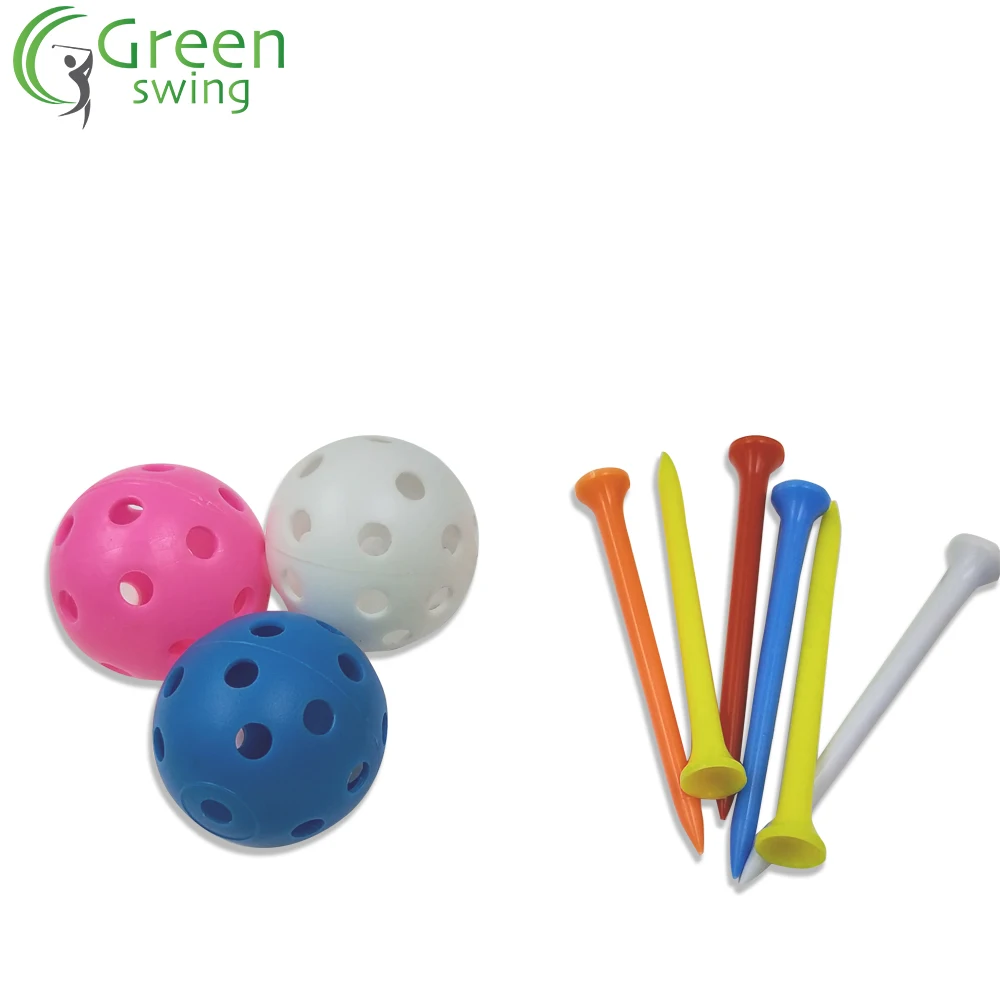 Light Colorful Hollowed Out Plastic Golf Balls For Promotion Gifts