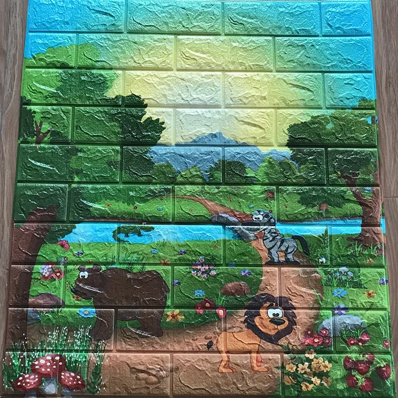 Мультяшная самоклеящаяся пена домашнее украшение 3d обои для детской комнаты