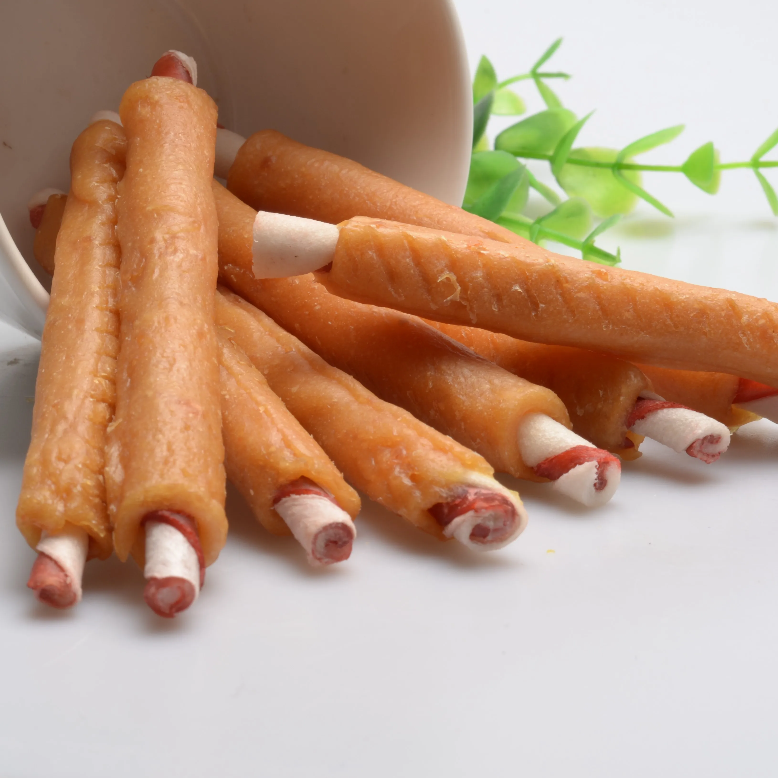 hot selling pet dog chew snacks premium natural meat dog treats wholesale Chicken meat &cowhide stick