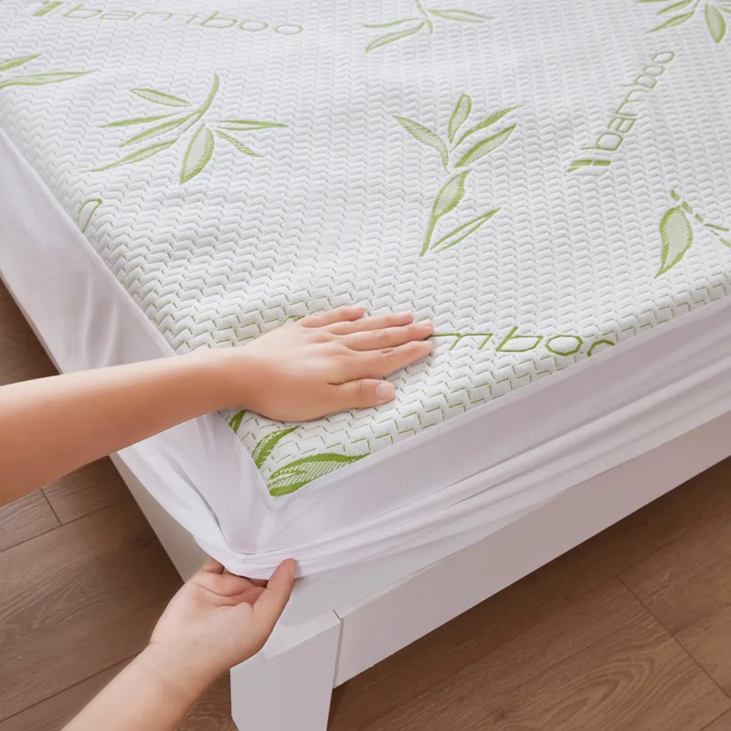 Hotel 100% bamboo bedsheet TPU waterproof Dust and dirt prevention mattress cover bamboo bed sheet