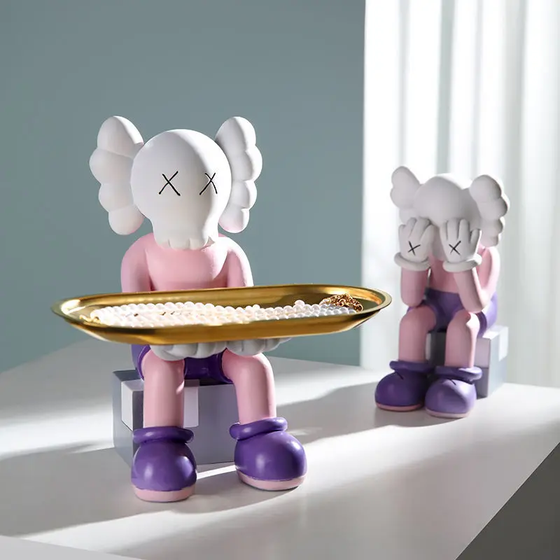 Полимерная скульптура Kaws с сильным медведем коробка для хранения ключей творчества гостиной офиса настольные статуи