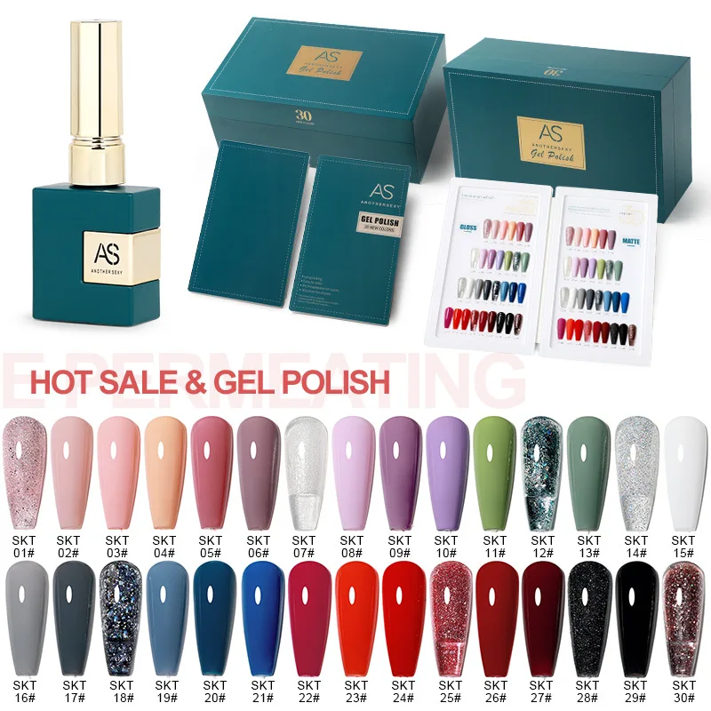 2024 New trend 30 colors nail polish uv gel set 15ml AS uv gel nail polish set uv gel
