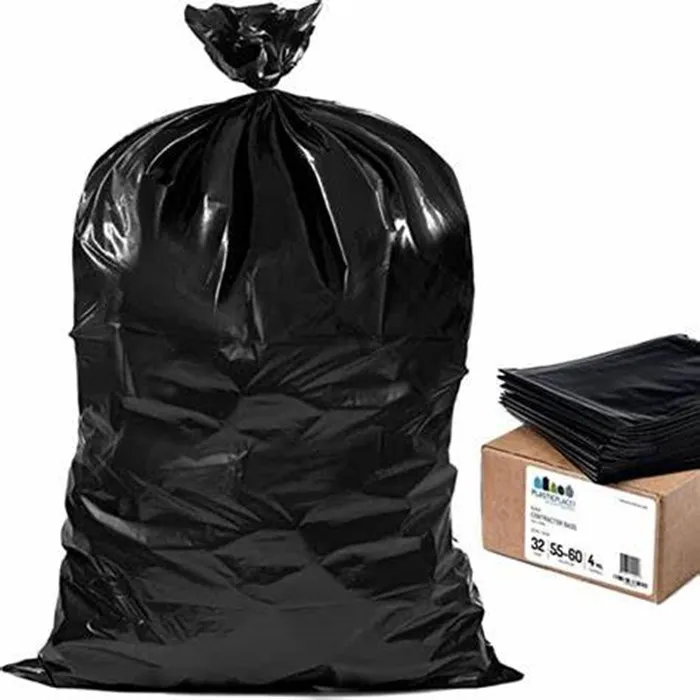 durable low density 120um thick contractor trash black printed asbestos hazard waste disposal bags
