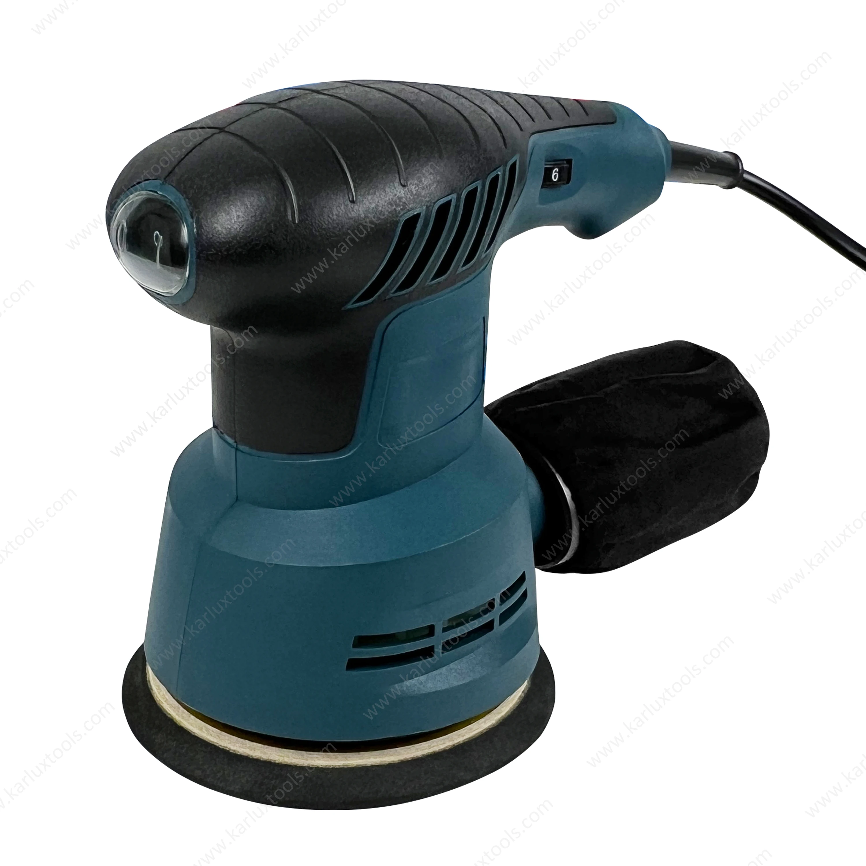 300W 6-Speed Regulation Orbital Sander with Dust Box Sanding Plate Sander Wood Processing Furniture Electric Eccentric Sander