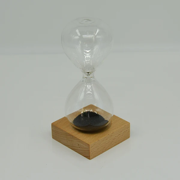 Iron Filings Hourglass With Wood Base Magnetic Sand Timer Hourglass