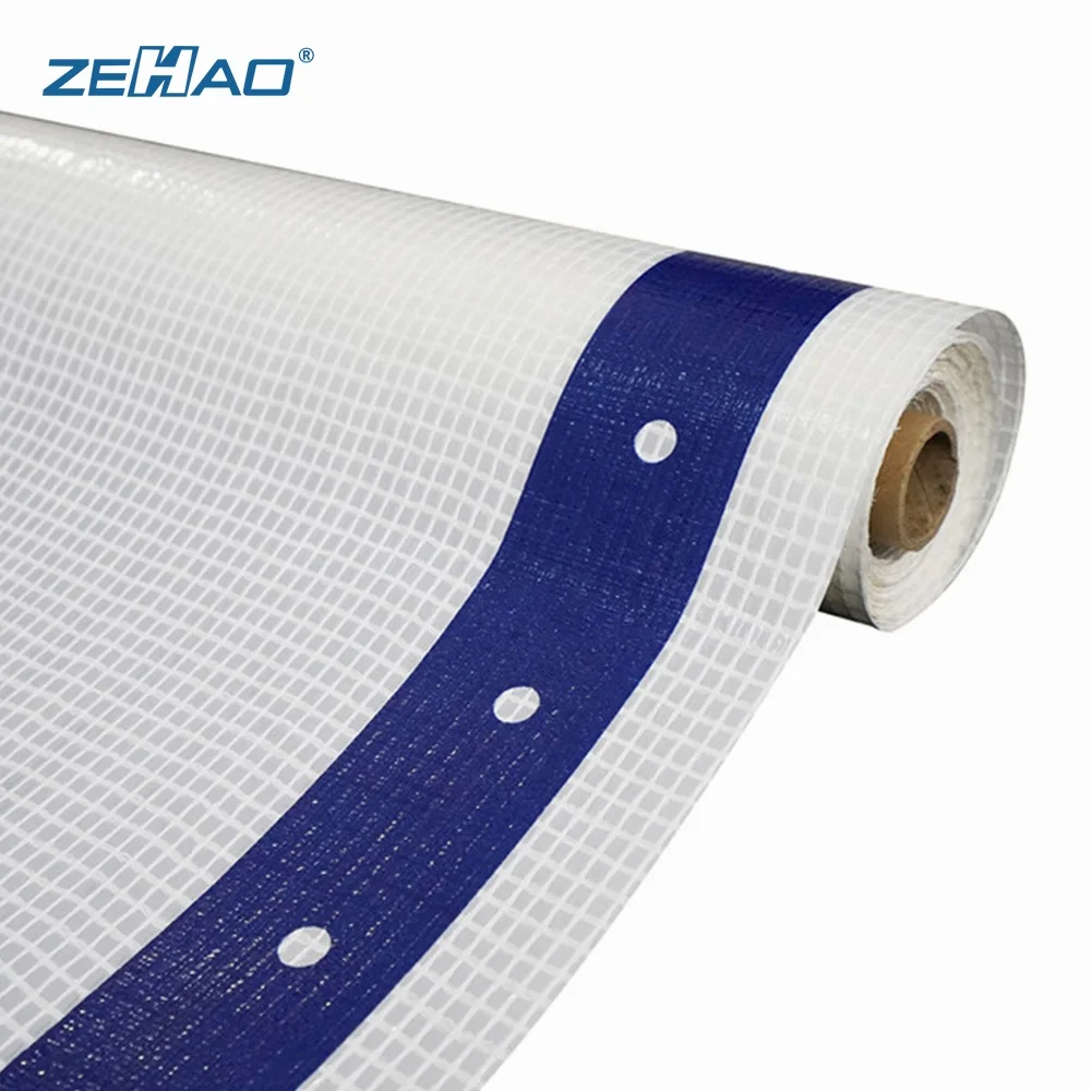 Zehao Clear Vinyl Retardant PE Scaffolding Tarpaulin Reinforced Poly Scaffold Sheeting Construction Safety Leno Tarpaulin