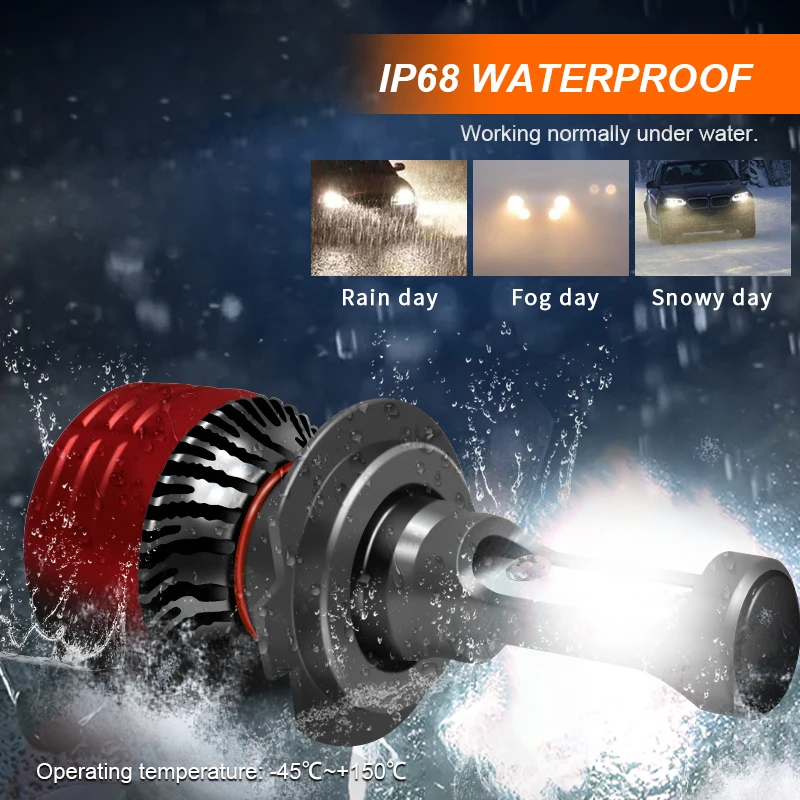 Conpex 9A Pro Customized 32W CSP USA Chip Universal Waterproof H7 car headlight with fan cooling Auto Led Headlight