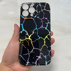 New Laser Marble Pattern Glossy Tpu Phone Case For Samsung Note 20 A51 A71 A52 A12 S21 S22 plus ultra