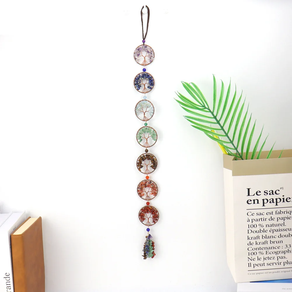Handcrafted Tree of Life Dreamcatcher Wall Hanging Natural Crystal Healing Energy 7 Chakras