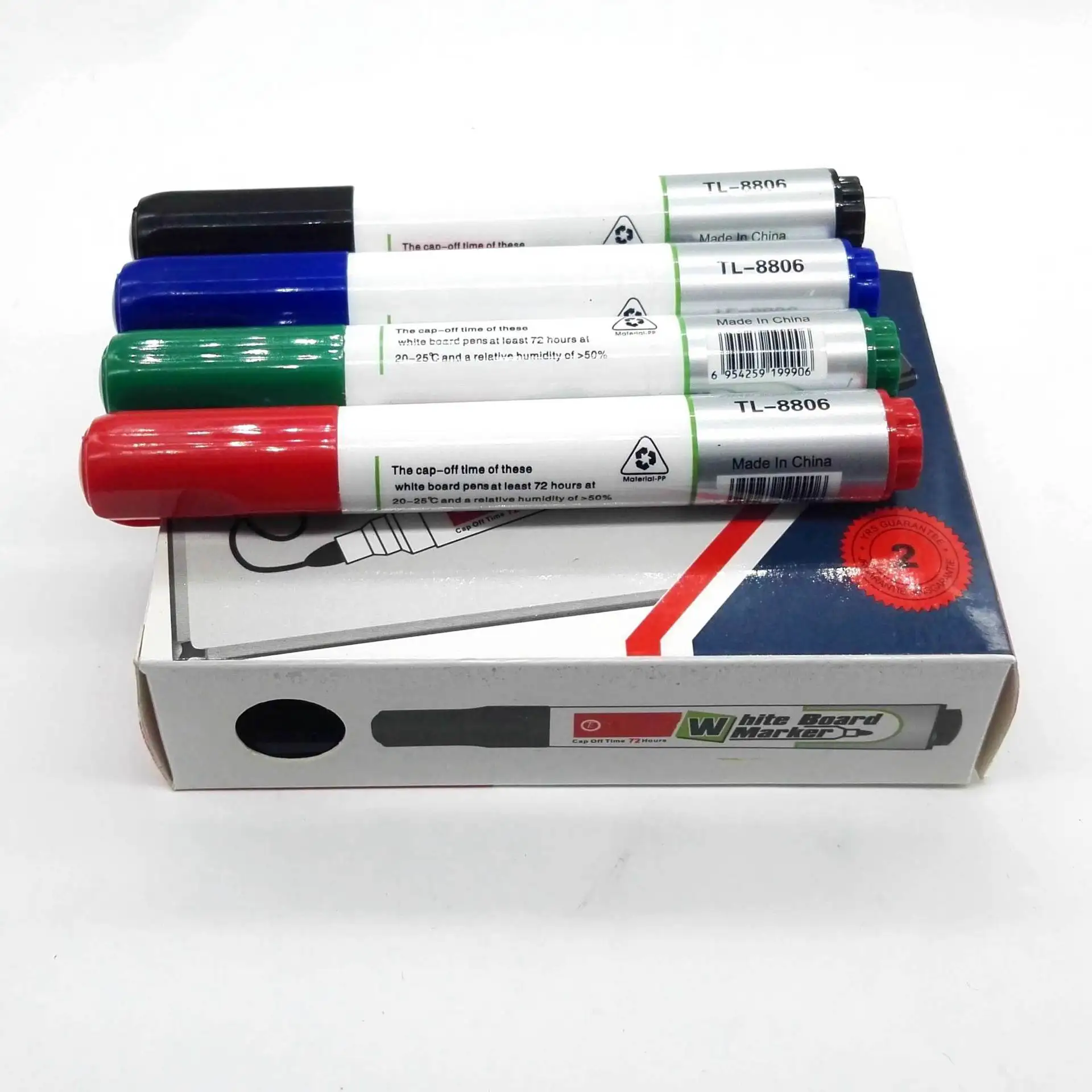 Professional 4 Colors Thickness Multicolor Erase Wipe off Whiteboard Marker Custom logo Erasable Marker Pen Set