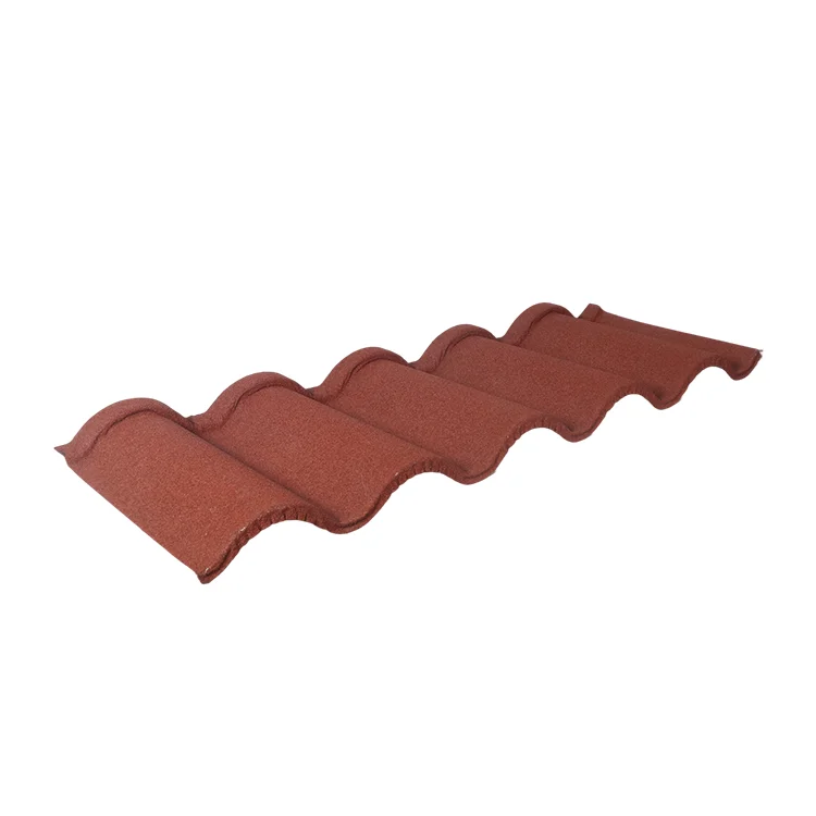Stone Coated Roof Tile Red Bond Tile Roofing Sheet Seven Waves Stone Chips 1340mm*370mm