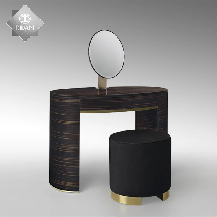 Home Furniture MDF Table Dresser Dressing Table with Mirror Bedroom Space Saving Simple Modern 5 Set Six Drawers Mdf+glass