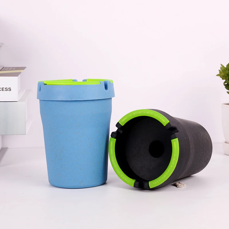 Wholesale Colorful Smart Portable Ashtrays Disposable Environmental Biodegradable Material Luminous Car Ashtray