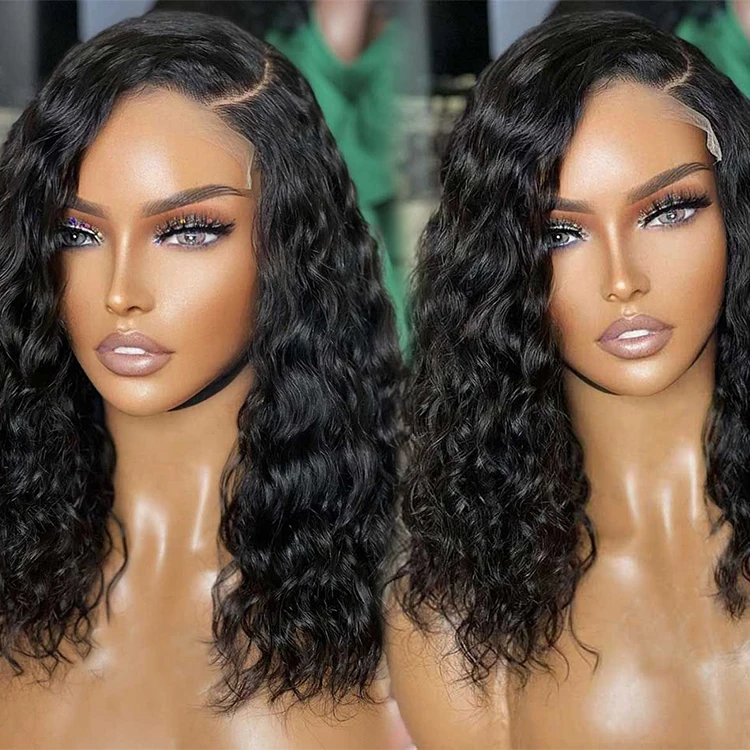 Drop shipping Mink Brazilian Hair Deep Wave Pixie Cut Short Lace Frontal Bob Wigs 100% Human Hair Transparent Lace Front Wig
