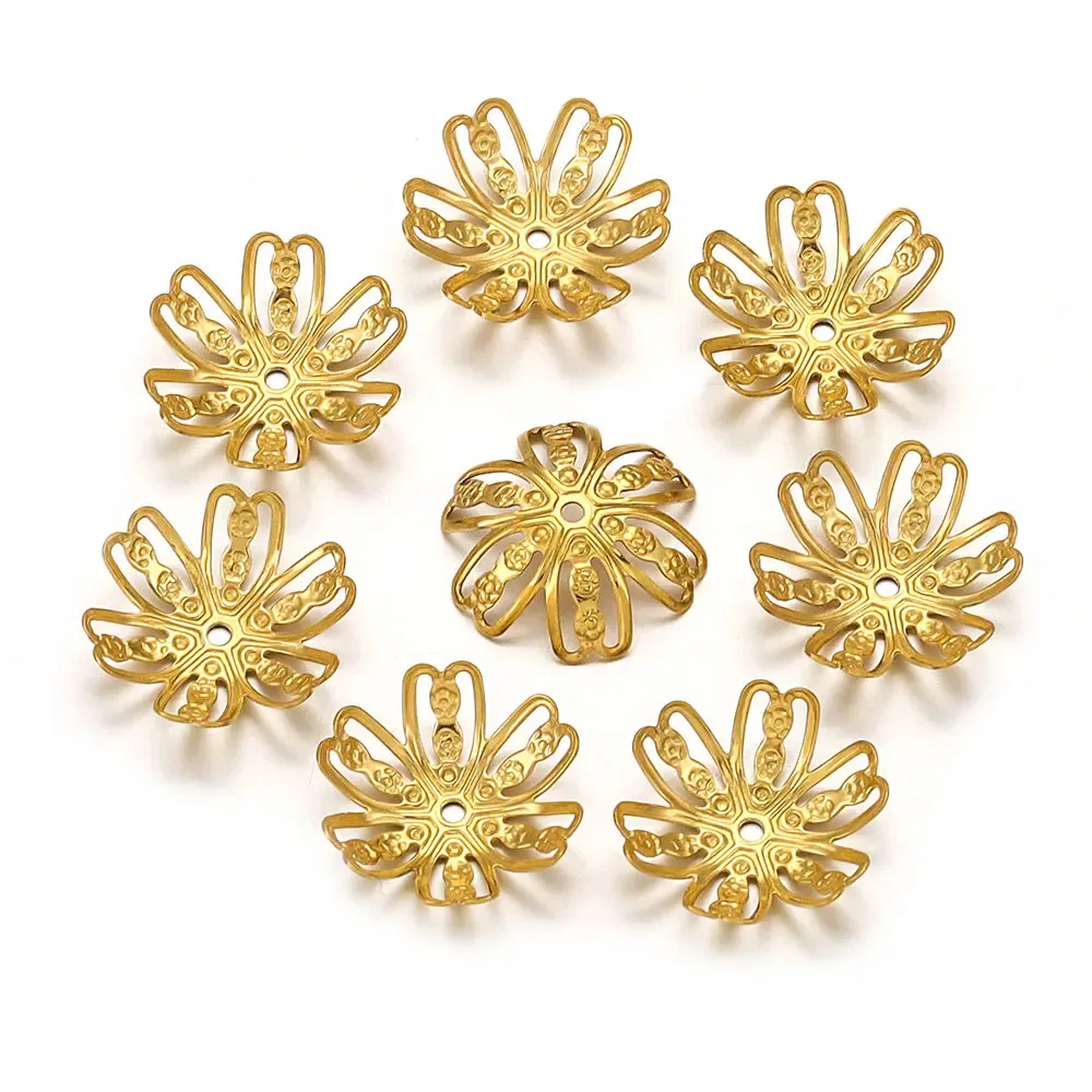 14mm Tassel Caps Diy Flower Shape Loose Spacer Beads End Bead Cap For Diy Jewelry Bracelet Necklace Accessories Finding Making